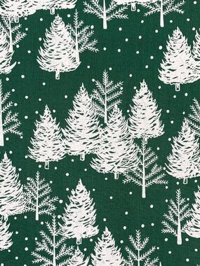 Vintage Fabric Traditions Fabric Trees Forest White on Green #2593 2 yards